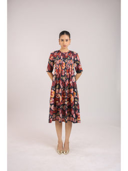 Amrood - The Black Floral Elbow Sleeve Dress