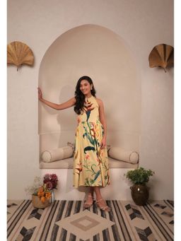 Beyond Tara - Yellow Bali Halter Dress