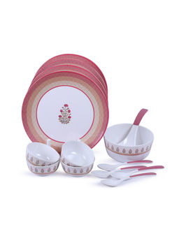 HomeTown - Fiesta Silk Route Nishat Dinner in Multi-Color (Set of 14)