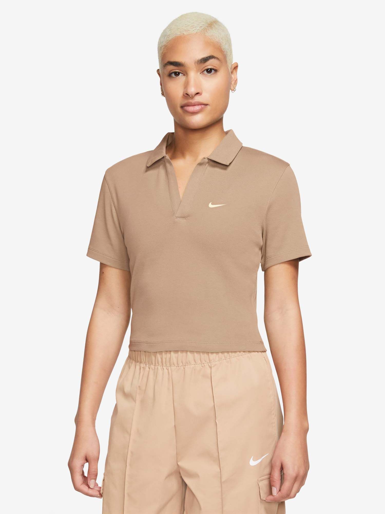 nike Beige Sportswear Nsw Essntl Crp Women Polo T-Shirt-picture-37