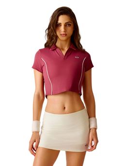 STRCH - Women Pink Nylon Play Core Polo T-Shirt