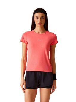 STRCH - Women Peach Nylon High Performance Strappy Back T-Shirt