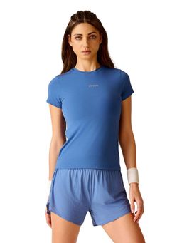 STRCH - Women Blue Nylon Motion Training T-Shirt