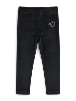Lil Lollipop - Girls Black Solid Velvet Leggings