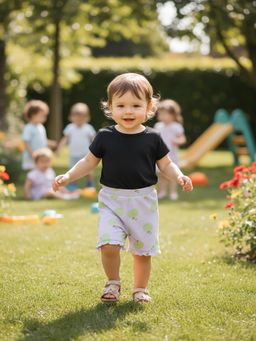 MINI KLUB - White Cotton Apple Printed Shorts