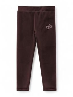 Lil Lollipop - Girls Brown Solid Velvet Leggings
