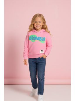 CHERRY CRUMBLE BY NITT HYMAN - Pink Solid Fleece Full Sleeve Hoodie