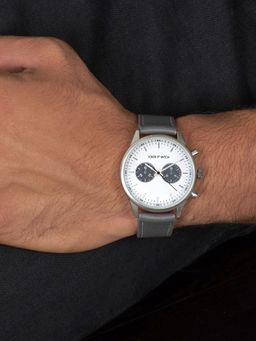 Joker and Witch - Joker & Witch Spectra White Dial Grey PU Strap Watch