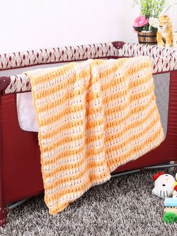 Magic Needles - Soft Chennile Striped Handmade Baby Blanket