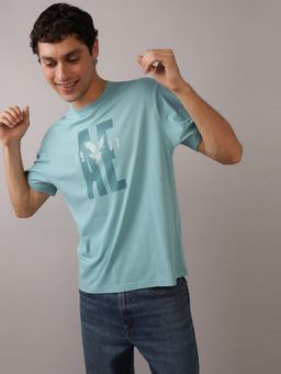 American Eagle - Men Blue Blended Fabric Graphic Printed Crew Neck T-Shirt