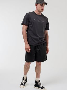 American Eagle - Men Black Blended Fabric Printed Crew Neck T-Shirt