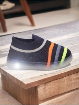 Lil Lollipop - Unisex Casual Slip On Sneakers with Led Light - Navy Blue