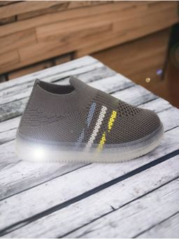 Lil Lollipop - Unisex Casual Slip On Sneakers with Led Light - Grey