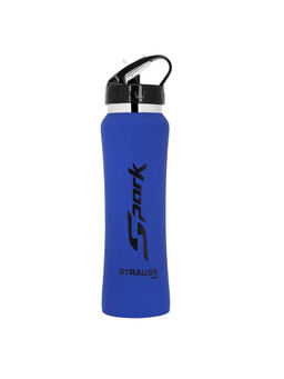 Strauss - Spark Stainless-Steel Bottle, Rubber Finish, 750 ml (Blue)