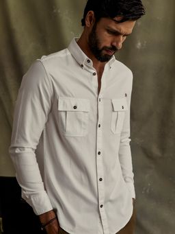 Andamen - Regular Fit Men White Full Sleeve Button Down Shirt