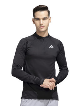 adidas - GYM+ 3S 1/4ZIP Men Black Sports T-Shirt