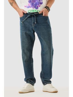 Snitch - Blue Solid Loose Fit Jeans