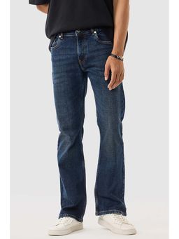 Snitch - Blue Solid Bootcut Fit Jeans