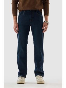 Snitch - Navy Blue Solid Regular Fit Jeans