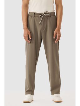 Snitch - Khaki Solid Regular Fit Trouser