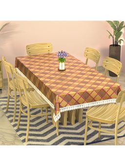Kuber Industries - Pink Plastic 6 Seater Table Cover