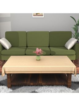 Kuber Industries - Beige Cotton Table Cover