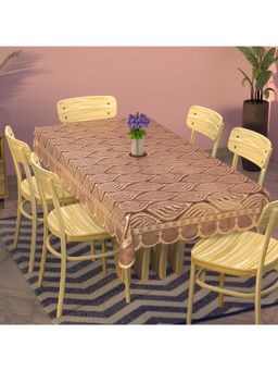 Kuber Industries - Maroon Cotton 6 Seater Table Cover