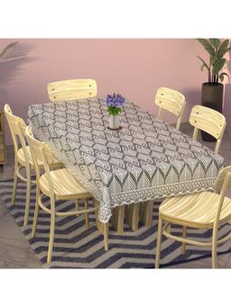 Kuber Industries - Grey Cotton 6 Seater Table Cover