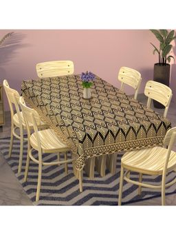 Kuber Industries - Gold Cotton 6 Seater Table Cover