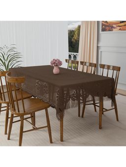 Kuber Industries - Brown Cotton 6 Seater Table Cover