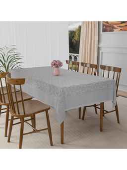 Kuber Industries - Grey Cotton 6 Seater Table Cover
