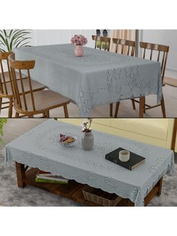 Kuber Industries - Grey Plastic Table Cover (Pack of 2)