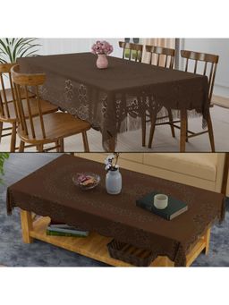 Kuber Industries - Brown Plastic Table Cover (Pack of 2)