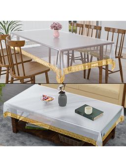 Kuber Industries - White Plastic Table Cover (Pack of 2)
