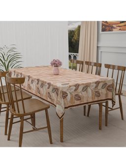 Kuber Industries - Brown Cotton 6 Seater Table Cover