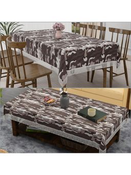 Kuber Industries - Brown Plastic Table Cover (Pack of 2)
