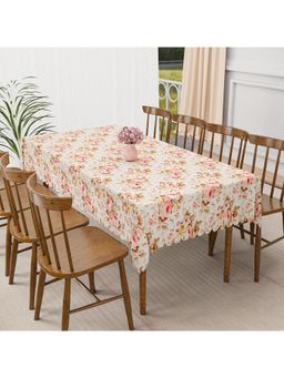 Kuber Industries - Pink Jute 6 Seater Table Cover