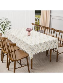 Kuber Industries - Grey Jute 6 Seater Table Cover