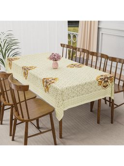 Kuber Industries - Brown Cotton 6 Seater Table Cover