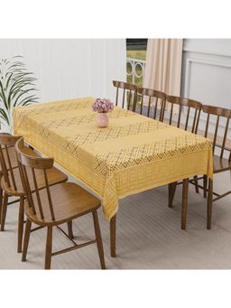 Kuber Industries - Gold Cotton 6 Seater Table Cover