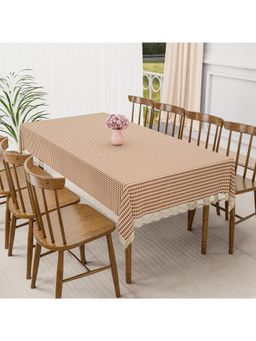 Kuber Industries - Brown Jute 6 Seater Table Cover