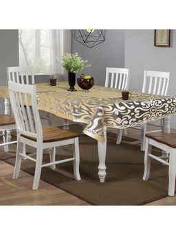 Kuber Industries - Gold Cotton 6 Seater Table Cover