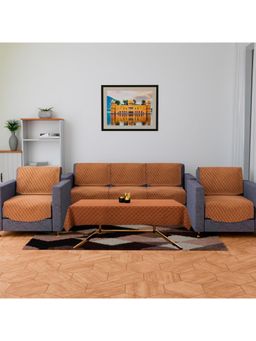 Kuber Industries - Brown Cotton Sofa Covers