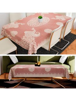 Kuber Industries - Maroon Cotton Table Cover (Pack of 2)