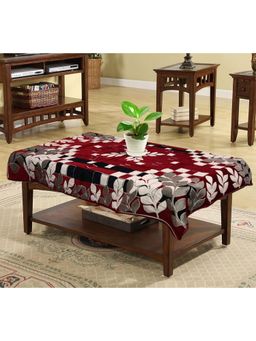Kuber Industries - Maroon Cotton 4 Seater Table Cover