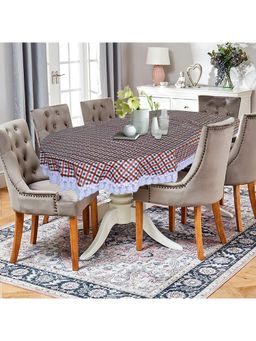 Kuber Industries - Maroon Plastic 6 Seater Table Cover