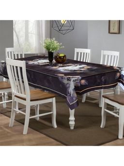 Kuber Industries - Brown Cotton 6 Seater Table Cover