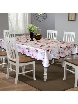 Kuber Industries - Cream Cotton 6 Seater Table Cover