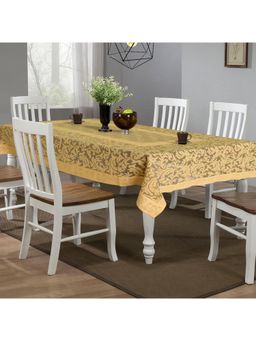 Kuber Industries - Gold Cotton 6 Seater Table Cover