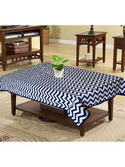 Kuber Industries - Blue Cotton 4 Seater Table Cover